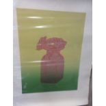 Derrick Greaves, large print, ' Square Vases ', signed and numbered 158 / 200, unframed,