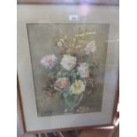 A.F. Dottridge, watercolour, still life of flowers, 19ins x 14.