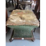 Victorian upholstered waisted stool,