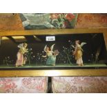 Two Gouache paintings, Putti gathering flowers and study of flowers in a garden urn,