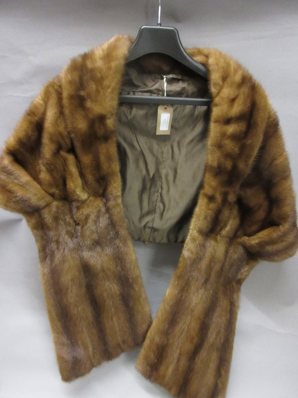 Ladies Harrods black leather and mink fur jacket and a Harrods mink fur stole CONDITION - Image 2 of 3