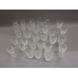 20th Century Waterford cut glass part drinking set