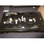 20th Century Chinese rectangular white lacquered and gilded coffee table,