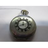 Continental silver cased half hunter crown wind pocket watch (at fault)