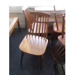 Set of six mid 20th Century stick back dining chairs