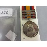 Queen Victoria South Africa medal with three bars, Transvaal, Paardeberg and Relief of Kimberley,
