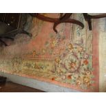 Chinese woollen carpet of floral design,