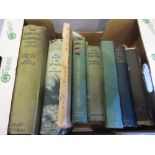 Box containing a small quantity of books to include ' The Eye of the Wind ' by Peter Scott,