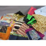 Quantity of various ladies silk and other scarves including Liberty, Gucci etc.