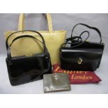 Ladies Launer black leather handbag,
