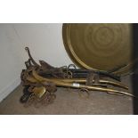 Quantity of various brass and iron horse hames,