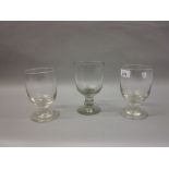 Three various large 19th Century glass rummers CONDITION REPORT Chip to rim of one,