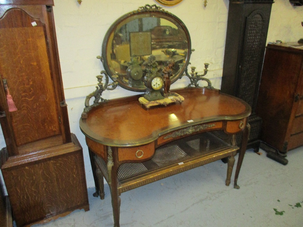 Early 20th Century French amboyna and ormolu mounted kidney shaped dressing table, - Image 2 of 2