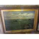 Attributed to John Falconer Slater, oil on canvas, an extensive seascape, signed with initials,