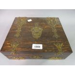 19th Century coromandal and brass mounted writing box (with damages)