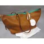 Chloe large Dilan shopper tote in hazel brown lambskin leather,