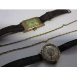 Gentleman's 9ct gold cased rectangular wristwatch by Audax,