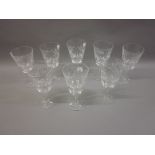 Set of eight Waterford cut glass crystal wine glasses