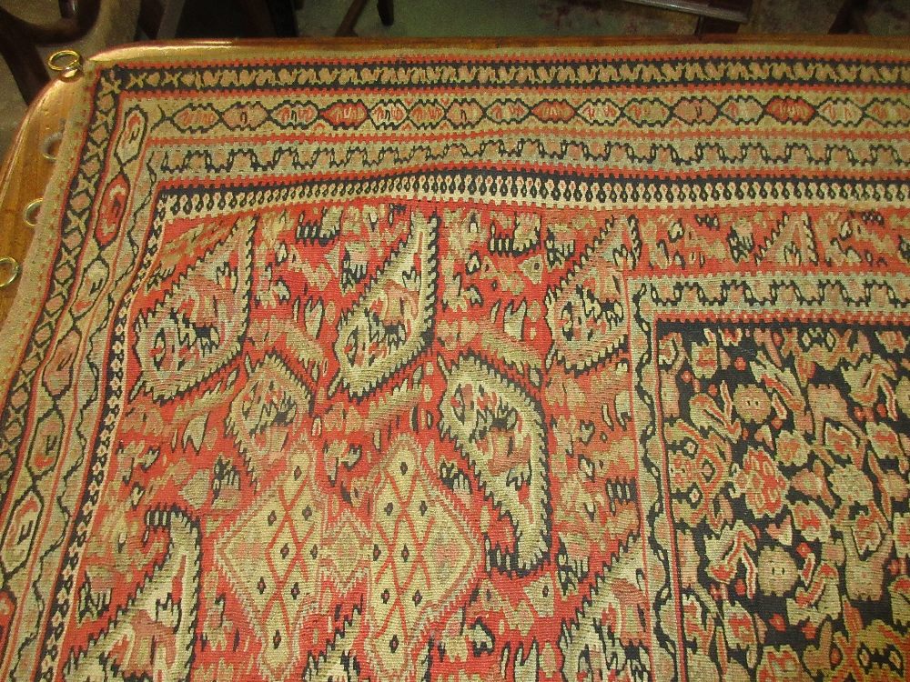 Senneh Kelim rug with medallion and all-over stylised floral design and borders, - Image 5 of 11