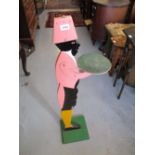 1930's Painted wooden figural dumb waiter