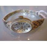Ladies Rotary 9ct gold wristwatch with integral bracelet strap,