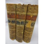 Three part leather bound volumes ' Works of Shakespeare ' (at fault),