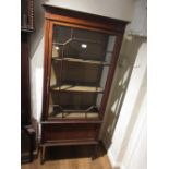 Edwardian mahogany line inlaid display cabinet,