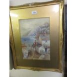 W. Sands, pair of watercolours, a view at Clovelly and a harbour scene, signed, 13.5ins x 9.