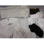 Venetian shawl and a quantity of lace and crochet items