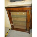 19th Century walnut inlaid and gilt metal mounted single door pier cabinet on plinth base