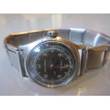 Girard-Perregaux ladies steel cased wristwatch having graphite dial with Arabic numerals,