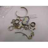 Small bag containing a quantity of various silver and other jewellery