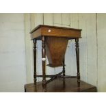 19th Century walnut work table,