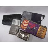 Silver mounted leather purse, a 9ct gold mounted wallet,