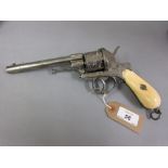 19th Century Belgian rim fire revolver of Le Fancheux type, with engraved stylised floral