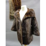 Ladies half length dark brown mink fur jacket together with a similar stole