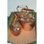 Group of three various 19th Century copper kettles