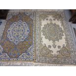 Two Aubusson style wall hangings with all-over floral decoration, 34ins x 60ins each