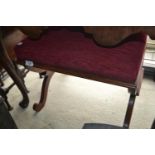 19th Century rectangular mahogany footstool on crossover supports