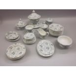 19th Century floral blue and white printed pottery dolls part dinner service