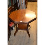Late Victorian octagonal walnut occasional table, together with a Victorian square two tier bamboo