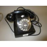 1950's G.E.C. black Bakelite telephone