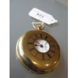19th Century English 18ct gold cased half hunter crown wind pocket watch, the movement inscribed