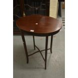 Edwardian oval mahogany and inlaid occasional table together with a nest of three Chinese