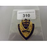 9ct Gold and enamel Football Association Council badge, season 1934 / 35