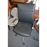 Girsberger black leather upholstered adjustable seat office chair
