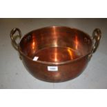 19th Century circular copper two handled preserve pan