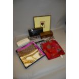 Aspinal of London boxed silk scarf, two other silk scarves, a quantity of designer spectacles and