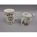 Two commemorative mugs, one relating to Charles and Diana separation, the second relating to their