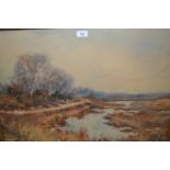 C. Jacquet, early 20th Century watercolour, river landscape, signed, 20.5ins x 28.5ins, gilt framed